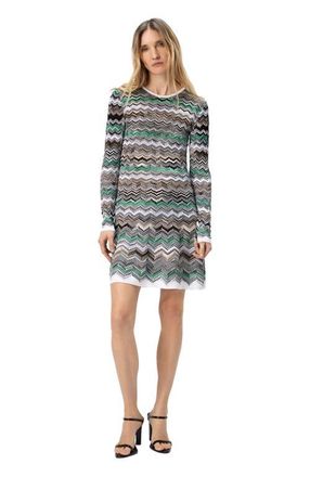 Missoni Mini Dress In English Rib Knit With Flame Pattern in Multicoloured at Nordstrom, Size 44 It