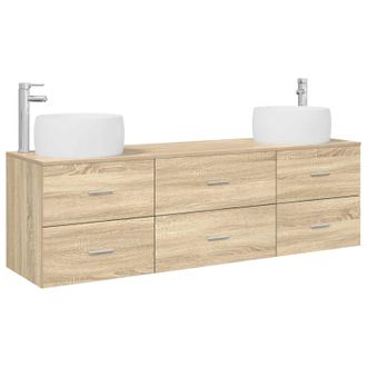 vidaXL Juego De Muebles De Ba&ntilde;o 3 Uds. Roble Sonoma Vidaxl