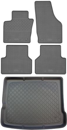 OEM Audi Q3 Suv (5 Puertas) De 08.2011 A 06.2018. Juego: Alfombrillas De Goma Para Coche + Alfombrilla Para Maletero