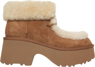 UGG Luxe Enkellaarzen in Marrone - Dames - Winterlaarzen - Bruin - 41 EU - Su&egrave;de - Schoenen
