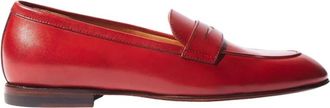 Scarosso Beige Su&egrave;de Penny Loafers - Dames - Loafers - Rood - 37 EU - Su&egrave;de - Schoenen