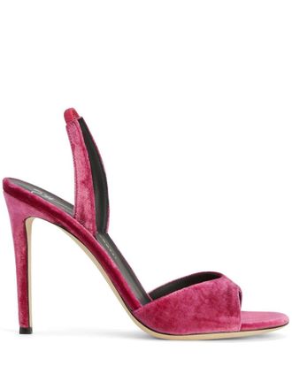 Giuseppe Zanotti Lilibeth velvet sling-back sandals - Pink