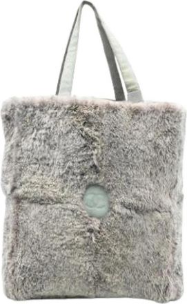 Chanel Pre-owned Vintage Tote Bag - Dames - Vintage Shopper - Grijs - ONE Size - Leer - Vintage
