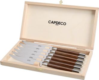 Capdeco Conty - Box of 6 Steak Knives in Natural Wood at Nordstrom