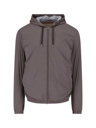 Herno Technical Fabric Hooded Jacket With Adjustable Drawstrings