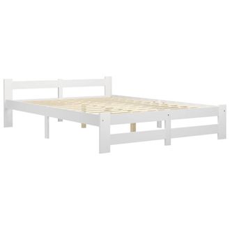 Berkfield Home Bed Frame White Solid Pine Wood 140x200 cm
