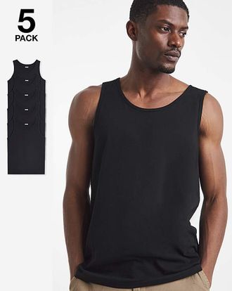 Jacamo 5 Pack Pure Cotton Vests