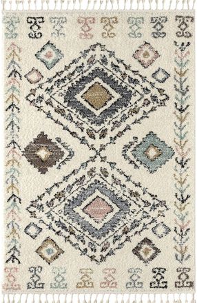 Nazar Rugs Alfombra de salon bereber crema 200x290 estilo &eacute;tnico