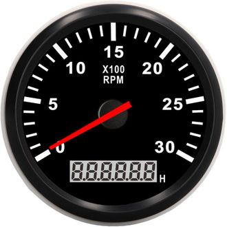 OEM Tac&oacute;metro De 85 Mm/3,35 Pulgadas, 3000 Rpm, Resistente Al Agua Ip67, Con Contador De Horas Lcd Y Retroiluminaci&oacute;n Roja Para Coche, Cami&oacute;n O Barco