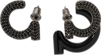Ferragamo Womens Gancini Logo Earrings In Black