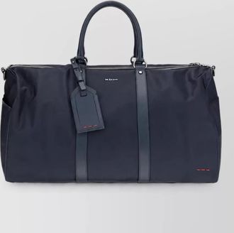 Kiton leather trim duffle bag