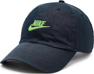 Nike Club Unstructured Futura Wash Cap Baseball Caps Black/Mean Green : SM/MD, Cotton