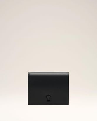 Ami Black Cowhide Leather Ami De Coeur Bifold Wallet Black - OS - Unisex