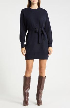 Ichi Long Sleeve Sweater Dress in Total Eclipse at Nordstrom Rack, Size X-Small