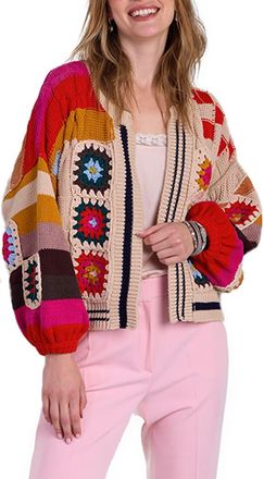 Saachi Colorful Crochet Cardigan in Ivory at Nordstrom Rack