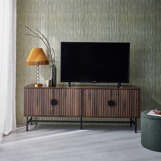 Sweeek 157.5cm Tv Unit Wooden Effect 4 Doors in Brown
