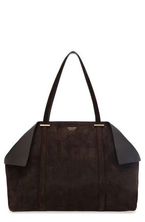 Ferragamo Large Folded Suede Tote in Testa Di Moro at Nordstrom