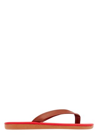 Ancient Greek Sandals Saionara Leather Flip Flops - Red - 40 (IT40/ UK7)