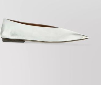 Marsèll ago leather ballet flats with metallic finish