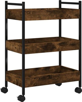 vidaXL Vidaxl - Carrito De Cocina Madera Ingenier&iacute;a Roble Ahumado 50x30x70 Cm