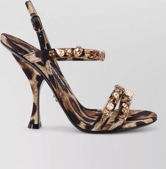 Dolce & Gabbana satin animal-print sandals