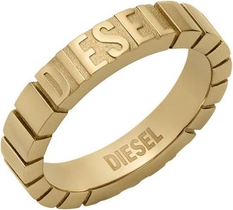 Diesel Stainless Steel Band Ring - Rings - Unisex - Gold