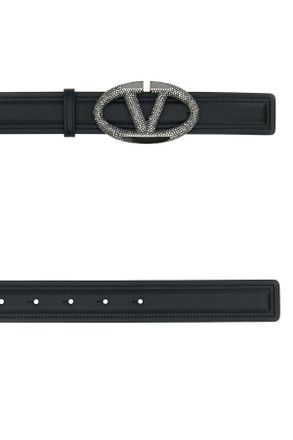 Valentino Garavani 5w0t0sj0eck 249 Neroblackdiamond Calfleatherbostaurus Cinture Belt
