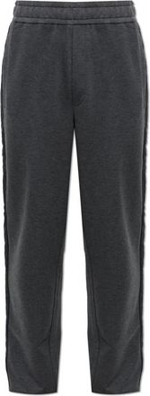 Moncler Trainingsbroeken met logopatch - Heren - Sweatpants - Grijs - L - Katoen - Broeken