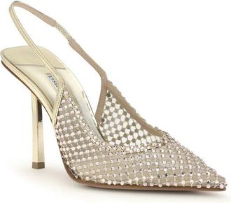 Le Silla Womens Gold Nylon Platform Pumps