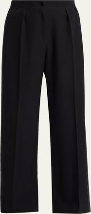 The Row Felicita Double Pleated Wide-Leg Tuxedo Pants