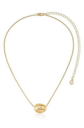 Ettika Crystal Dot Pebble Pendant Necklace in Gold at Nordstrom