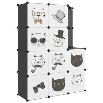 vidaXL Vidaxl - Estanter&iacute;a Infantil De Cubos Con 10 Compartimentos Negro Pp
