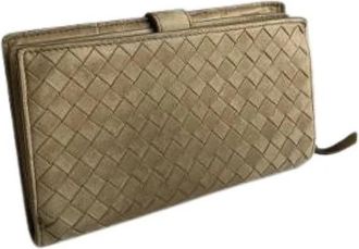 Bottega Veneta Pre-owned Leren Portemonnee - Dames - Vintage Accessoires - Beige - ONE Size - Leer - Vintage
