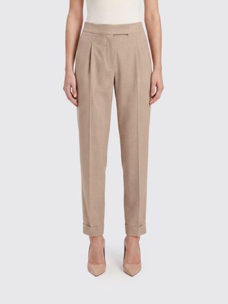 Liu Jo Mid-Rise Straight-Leg Trousers in Viscose Blend with Pleats