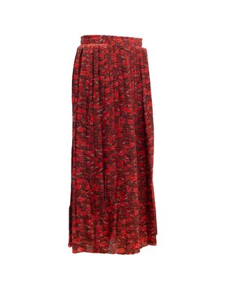 Valentino Garavani Pleated Floral Print Skirt - Red