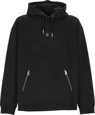 HUGO BOSS Felpa con applicazione logo e tasche con zip - Nero