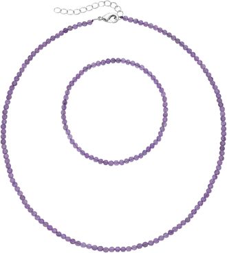 Firetti Ketten und Armband Set »Multipack Schmuck Geschenk Armkette Halskette« (Set, 2 Stk. tlg.) facettierte Edelsteine