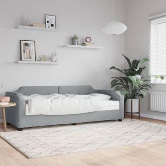 vidaXL Sof&aacute; Cama Con Colch&oacute;n Tela Gris Claro 100x200 Cm Vidaxl