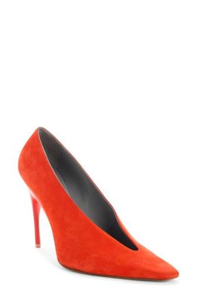Balenciaga Duchesse Pointed Toe Pump in Red at Nordstrom, Size 11Us