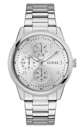 Guess Parker Multifunction Bracelet Watch, 44mm in Silver at Nordstrom