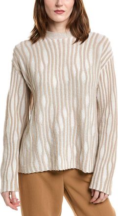 Lafayette 148 New York Textured Stitch Drop Shoulder Cashmere & Silk-Blend Top