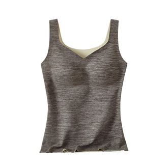 Generic Thermal Shirts For Women Base Layer Ultra Soft Lined Sleeveless Top Thermal Underwear Winter Cold Weather Camisole Slip Top (Green, M)