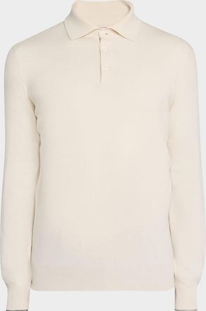 Brunello Cucinelli Mens Premium Cashmere Polo Sweater