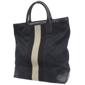 Gucci Bolso Tote de Lona y Cuero Pre-owned - Pre-owned - Mujer - Negro - ONE SIZE