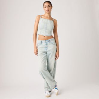 Levi's Baggy Dad Barrel Jeans - Womens - 23X30 - Light Wash / Cielito Lindo Acid
