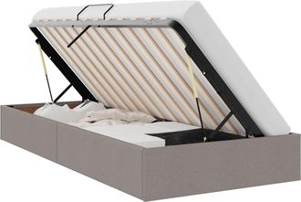 vidaXL Estructura De Cama Ottoman Taup&eacute; 100 X 200 Cm Tela Vidaxl