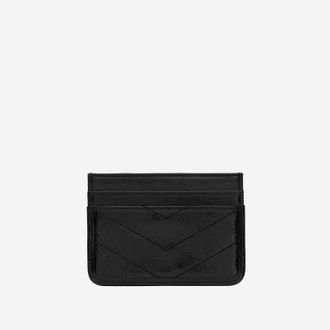 Saint Laurent Womens Card Holder Niki Black Leather Wallets & Purses