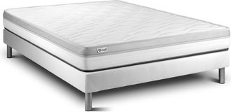 VITALIT Somier Blanco + Colch&oacute;n Con Espuma 140 X 190