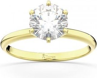 Allurez Six-Prong 14k Yellow Gold Solitaire Engagement Ring Setting