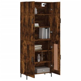 Berkfield Home Highboard Smoked Oak 69.5x34x180 cm Engineered Wood in Brown